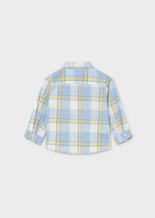Camisa Manga Larga Cuadros Lluvia Combinada Azul Mayoral Moda