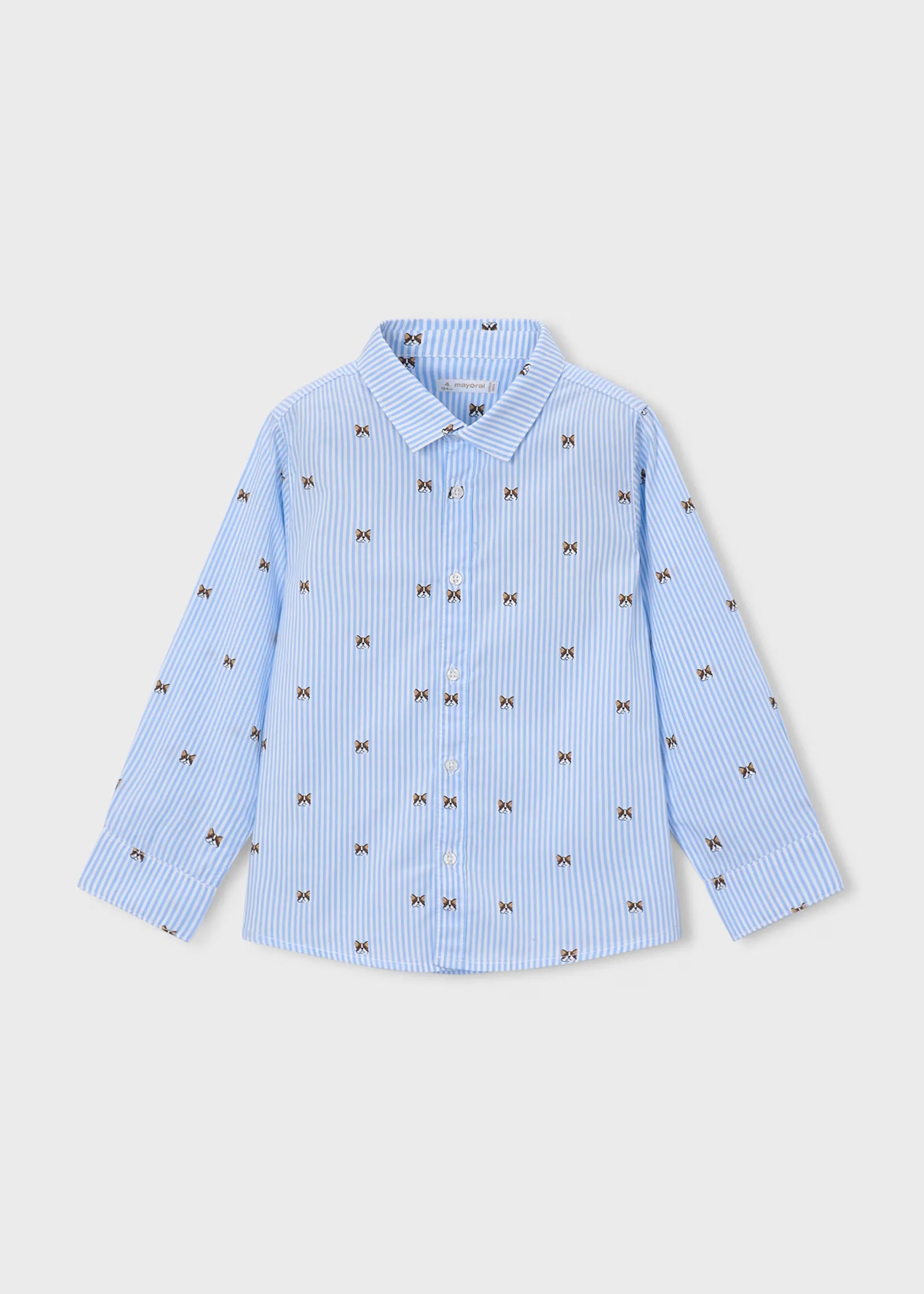 Camisa Manga Larga Estampado Perritos Mayoral Moda