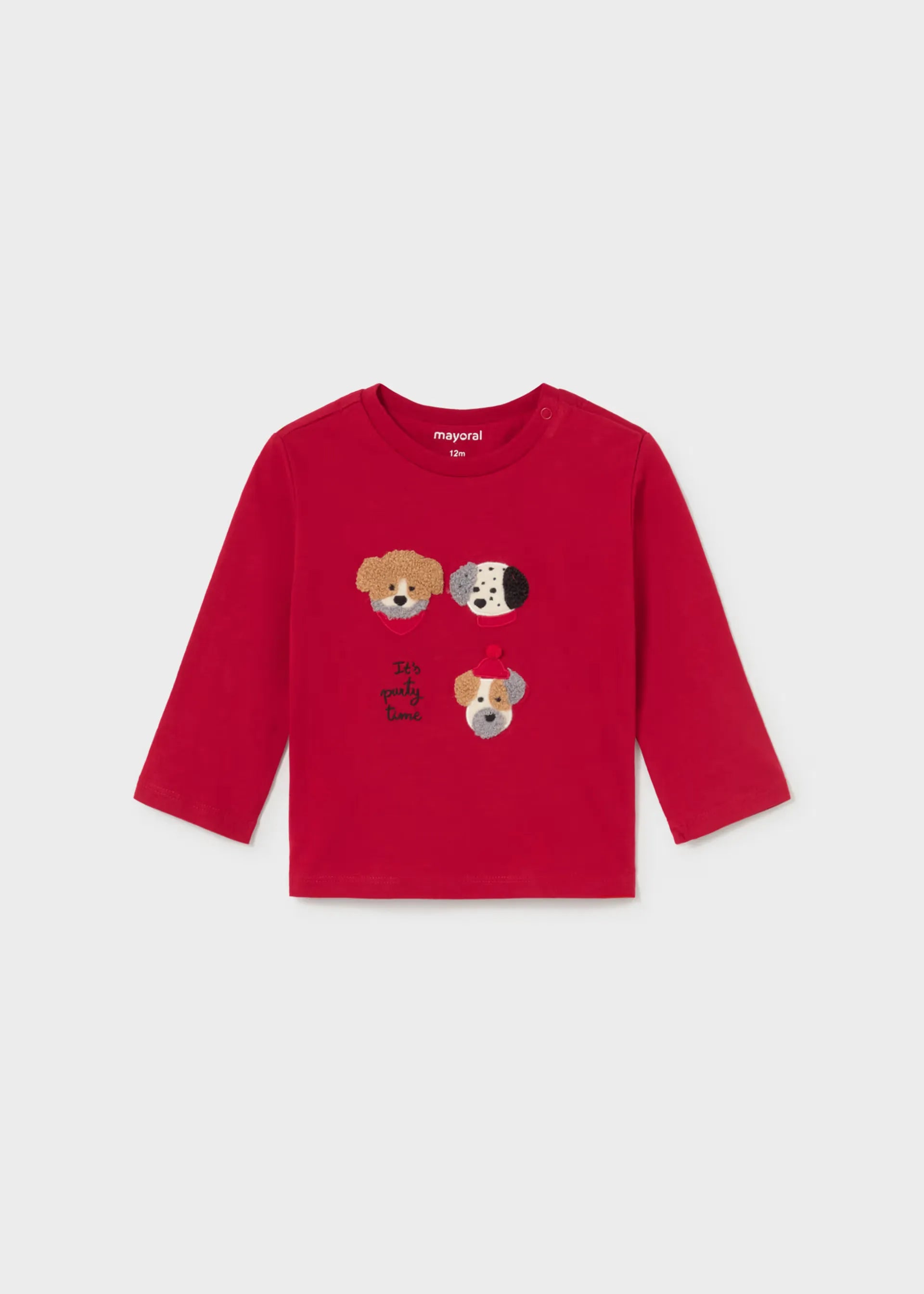 Camiseta Manga Larga Bordado Dog Rojo Mayoral 