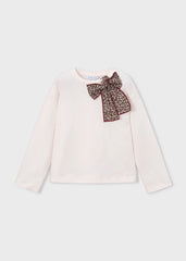 Blusa Manga Larga Moño Animal Print 