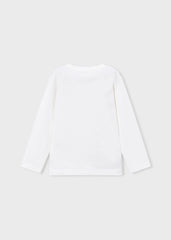 Camiseta Manga Larga Bordado Cara Dog Blanco Mayoral Moda