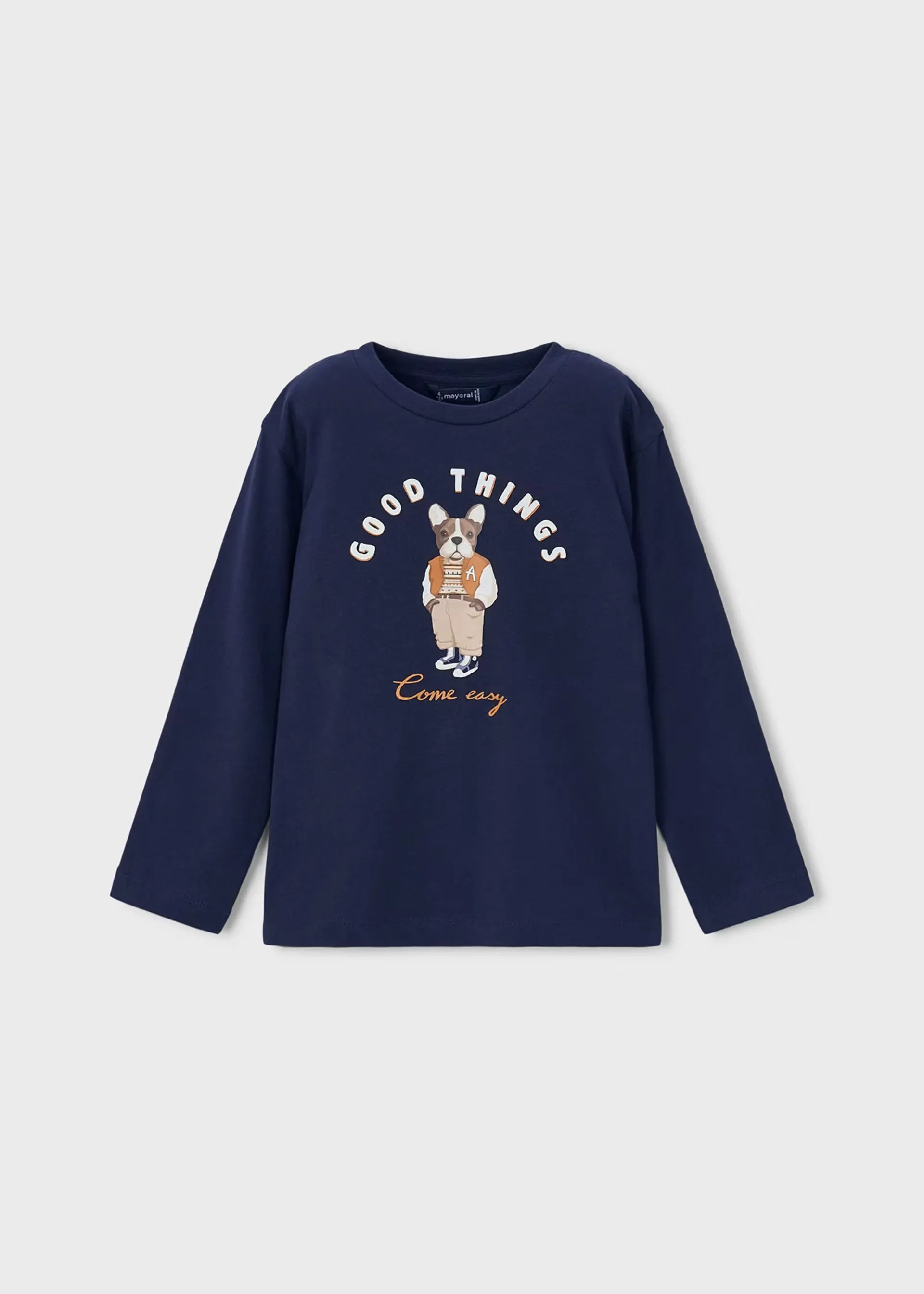 Camiseta Manga Larga Estampado Dog Navy Mayoral Moda