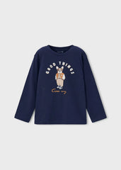 Camiseta Manga Larga Estampado Dog Navy Mayoral Moda