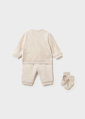 Conjunto 3 Piezas Saco Bordado Oso Beige Mayoral Moda