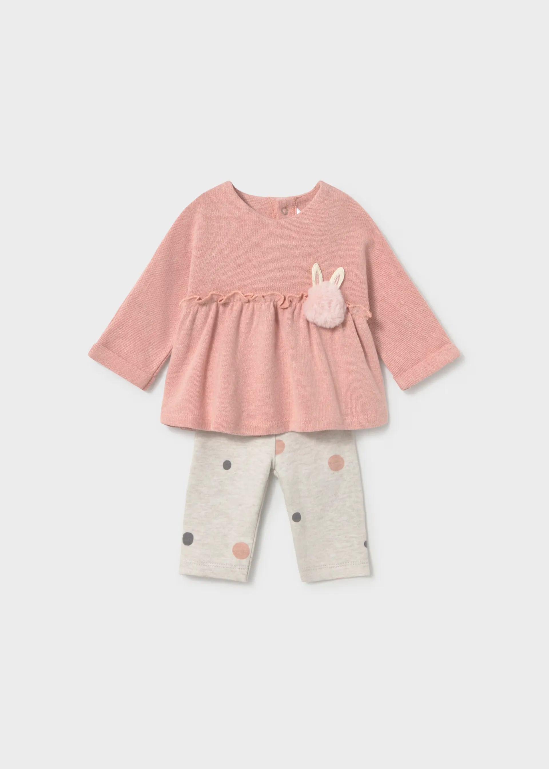 Conjunto Pompom Conejo Rosa Mayoral