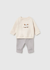 Conjunto Manga Larga Bordado Dog Gris Mayoral