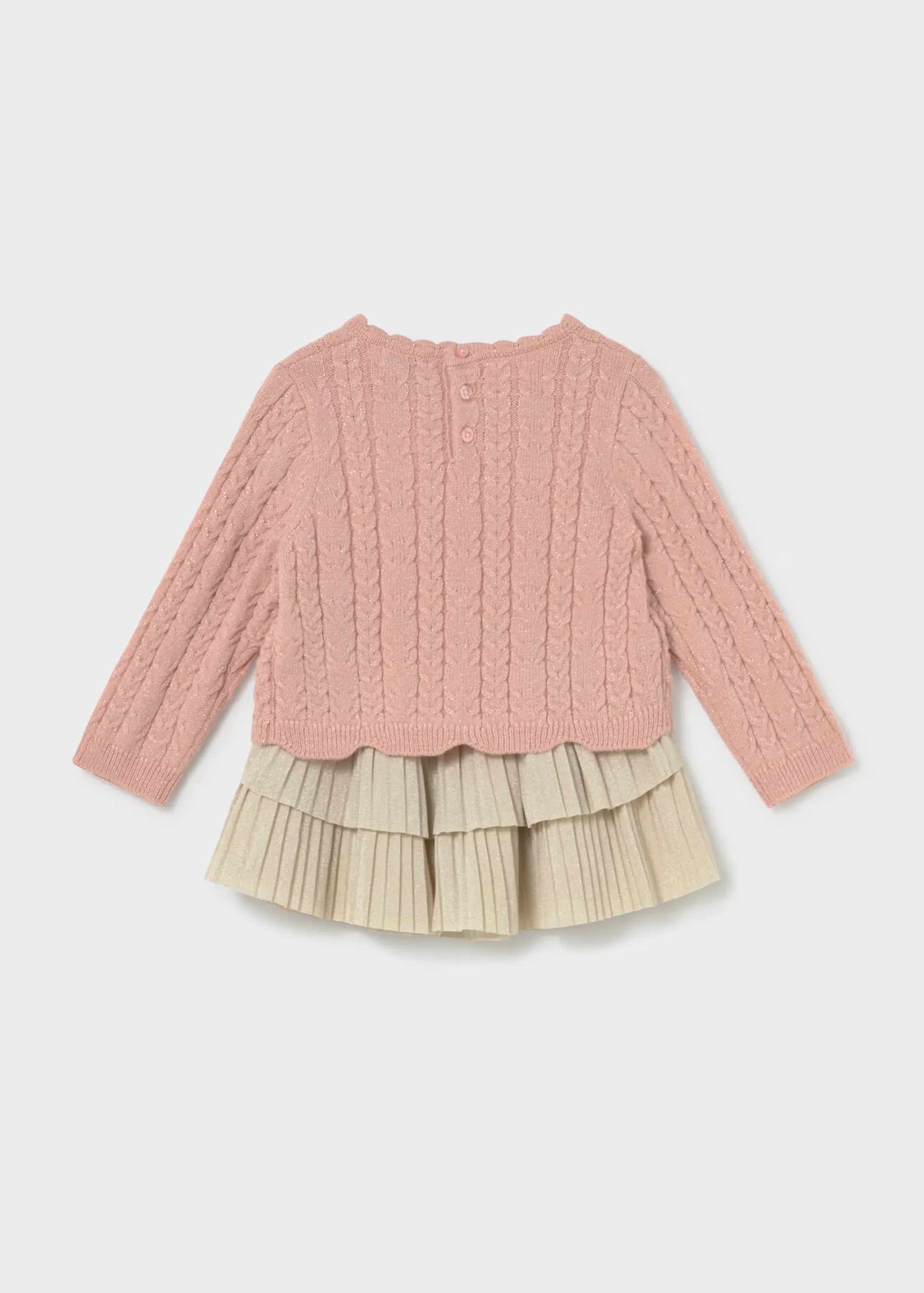 Conjunto Falda Volantes Brillo Rosa Mayoral estilo