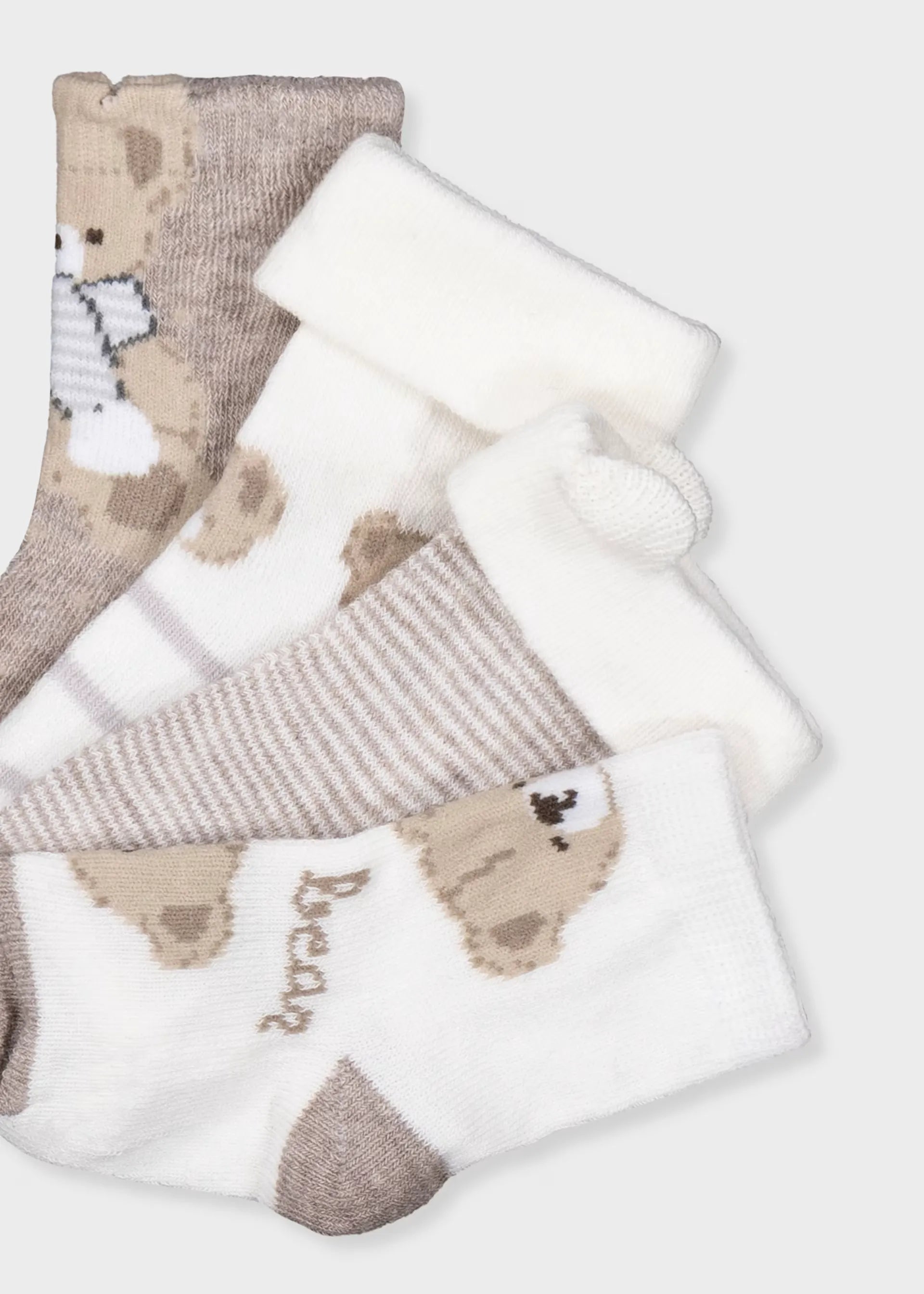 Set 4 Medias Estampado Oso Café Mayoral Detalle