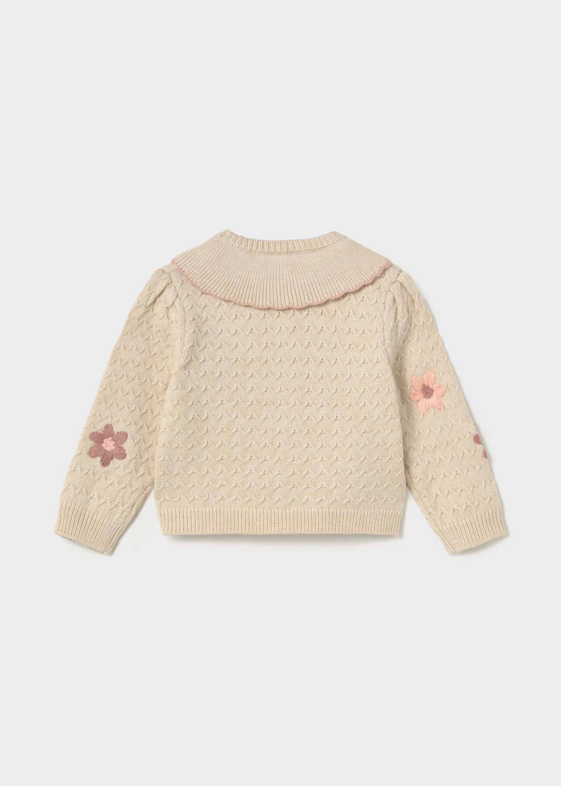 Saco Tejido Flores Rosa Beige Mayoral Moda