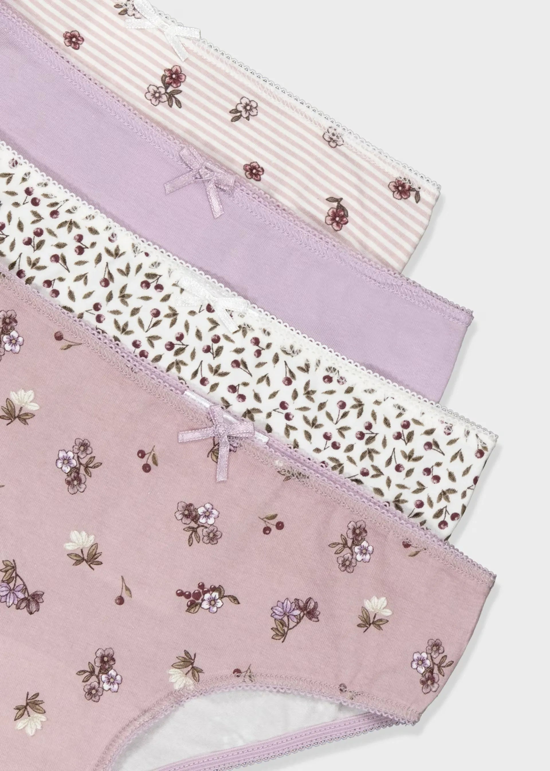 Set 3 Pantys Niña Estampado Lila Mayoral Detalle