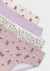 Set 3 Pantys Niña Estampado Lila Mayoral Detalle