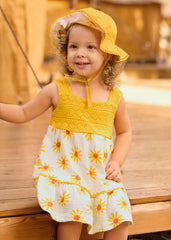 Vestido Combinado Margaritas Amarillo Mayoral modelo 