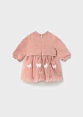 Vestido Tul Bordado Mariposas Rosas Mayoral Moda