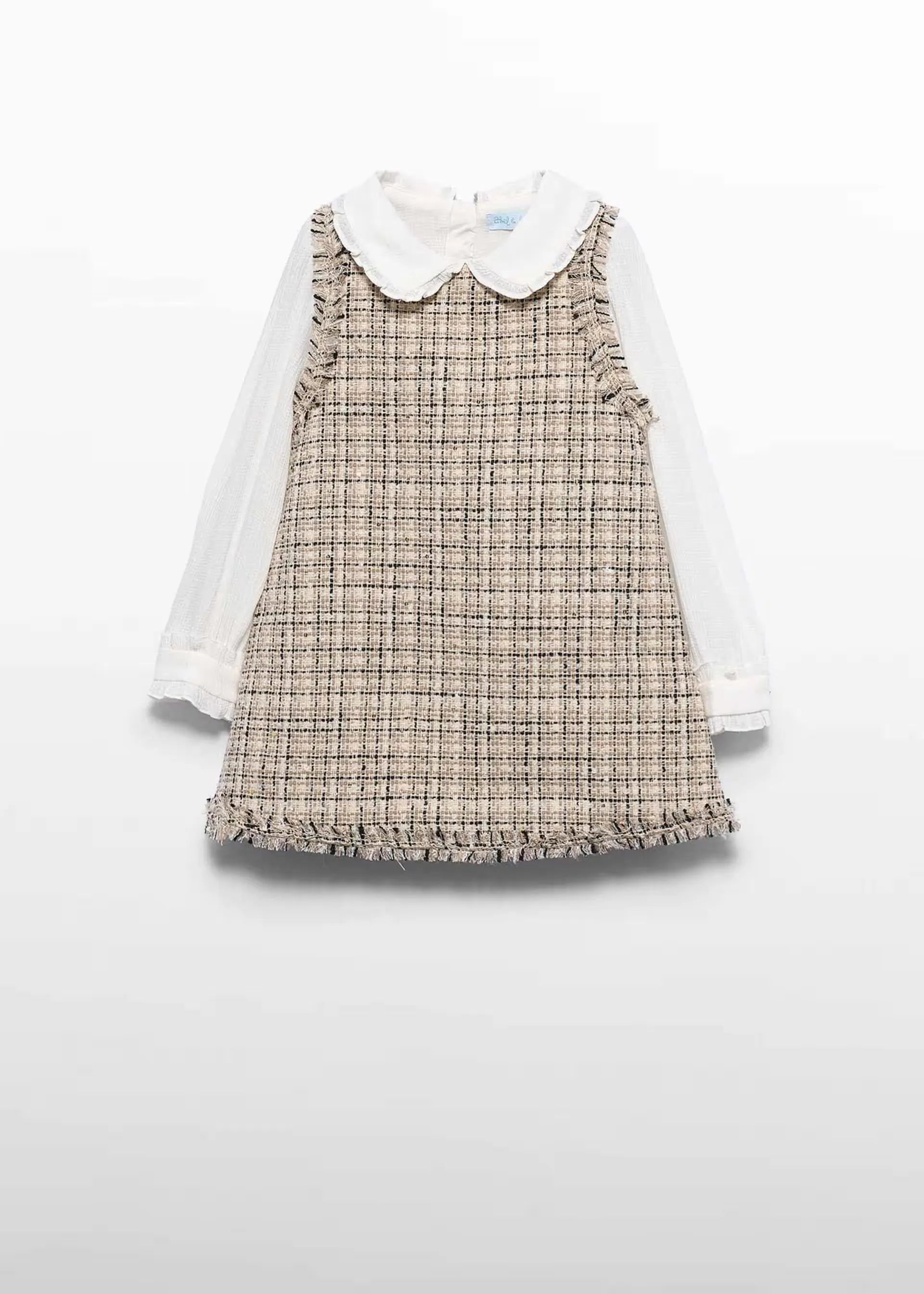 Vestido Tweed Velo Beige Abel & Lula