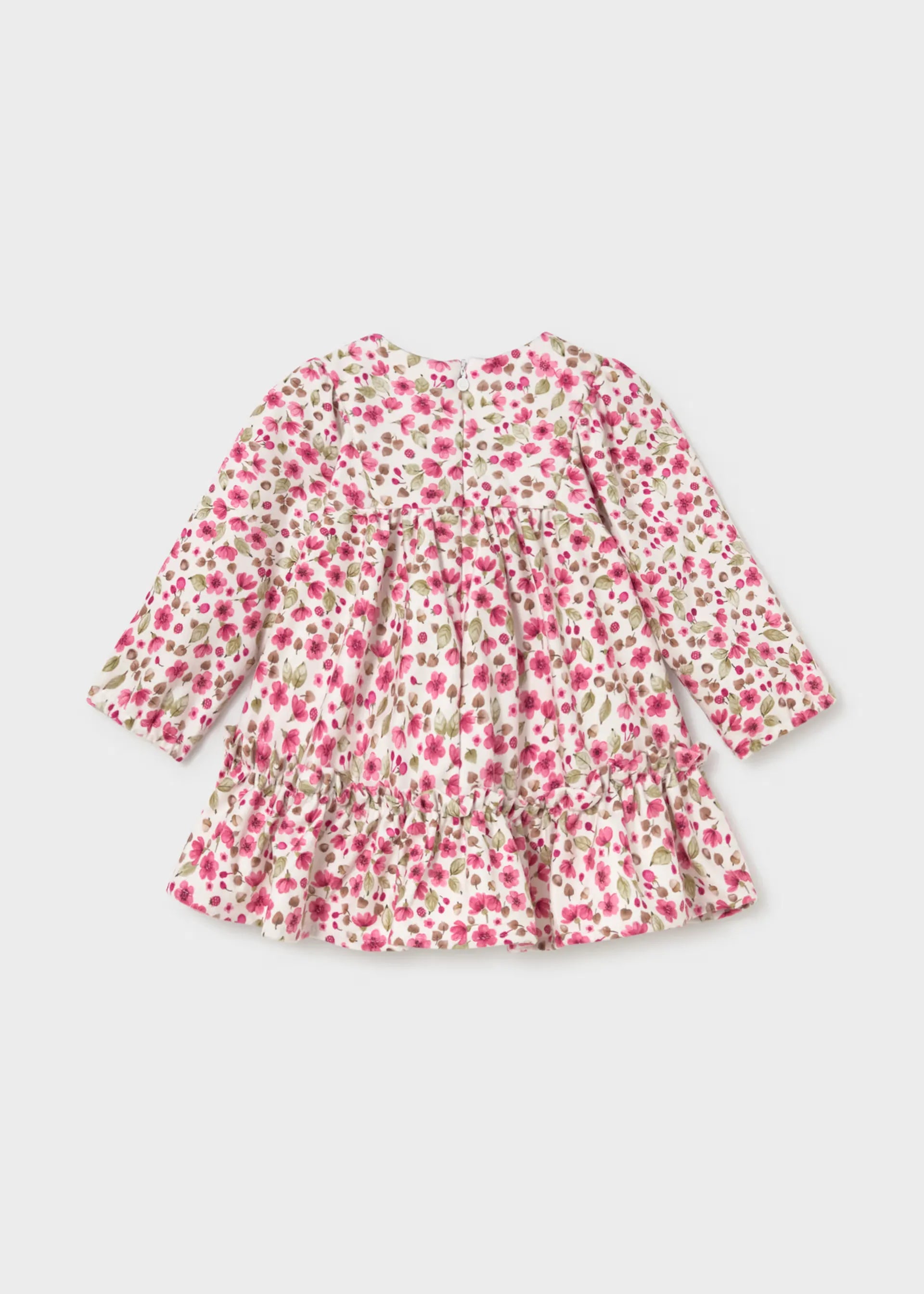 Vestido Terciopelo Estampado Flores Rosa Mayoral estilo