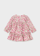 Vestido Terciopelo Estampado Flores Rosa Mayoral estilo