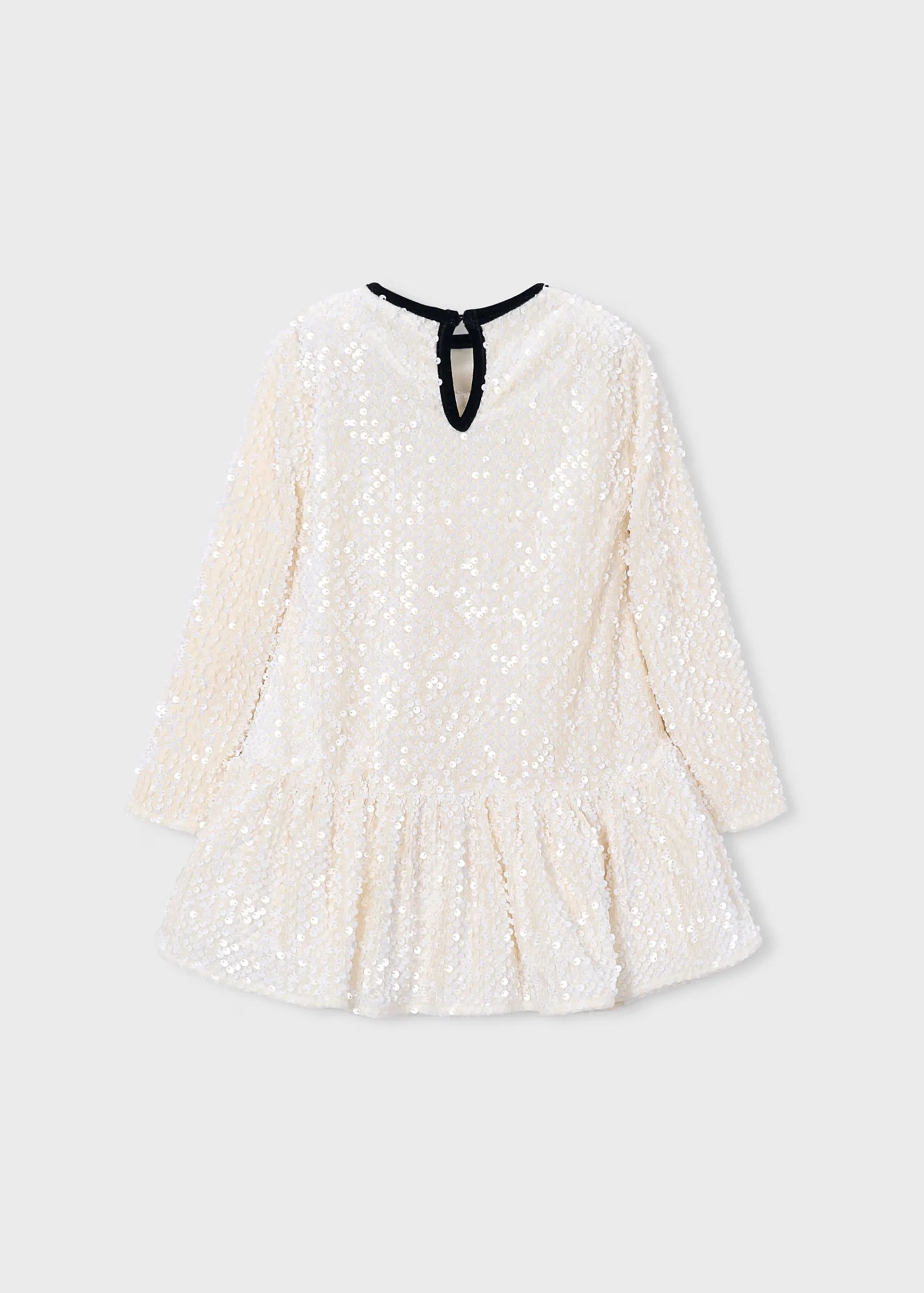 Vestido Lentejuelas Moño Crema Mayoral ESTILO