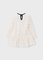Vestido Lentejuelas Moño Crema Mayoral ESTILO