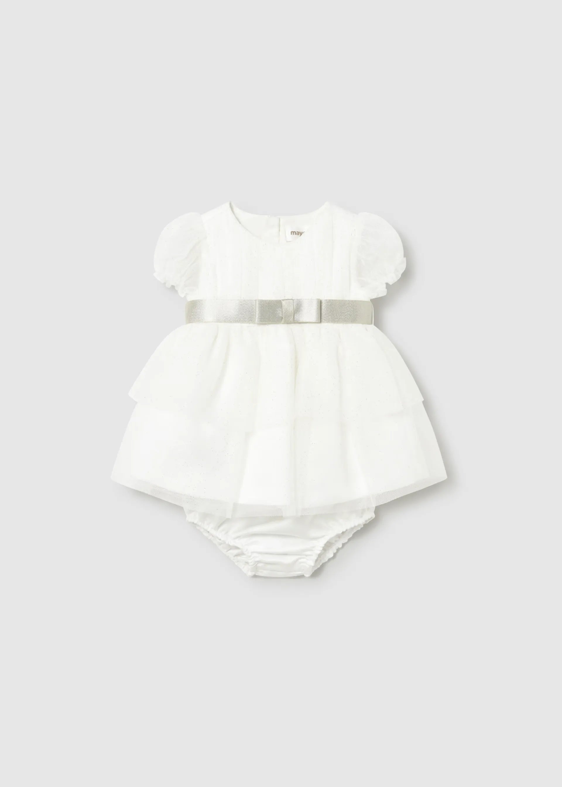 Vestido Ceremonia Tul Brillo Blanco Mayoral estilo