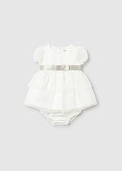 Vestido Ceremonia Tul Brillo Blanco Mayoral estilo