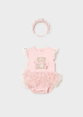 Body Bordado Oso Tutu Rosa Mayora