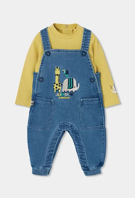 Conjunto Overol Bordado Jungle Elefante Boboli