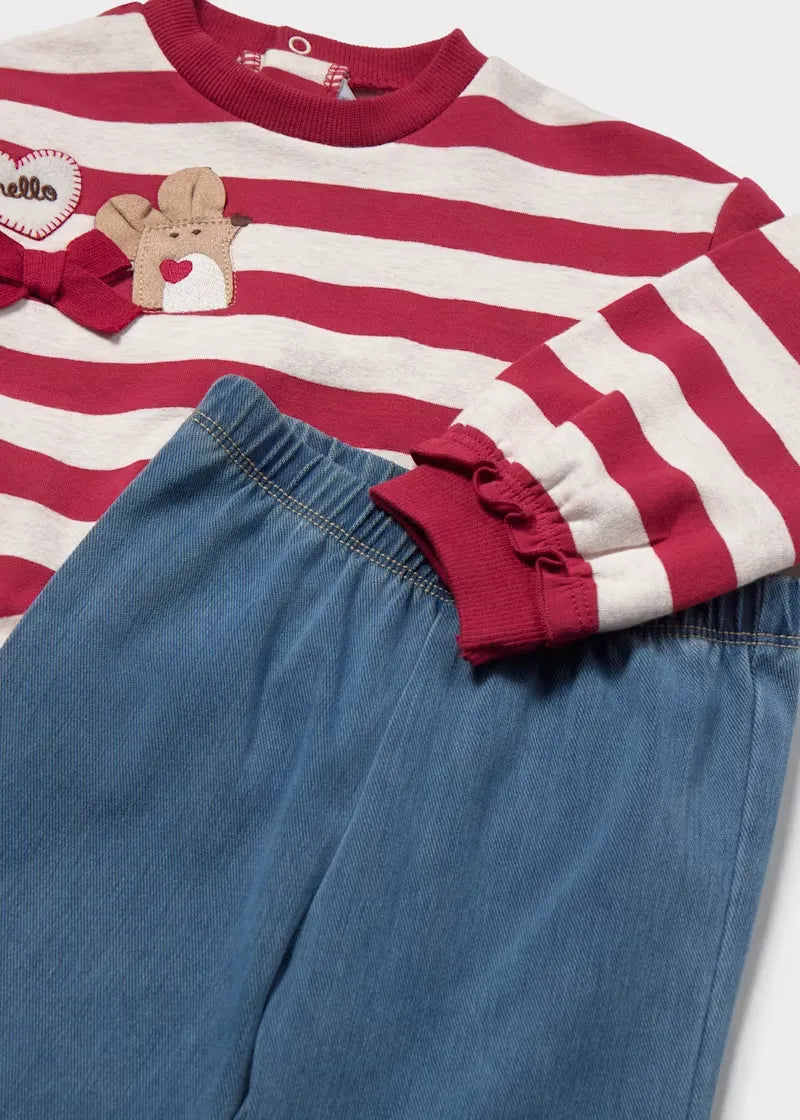 Conjunto Pantalon Lineas Raton Rojo Mayoral Detalle
