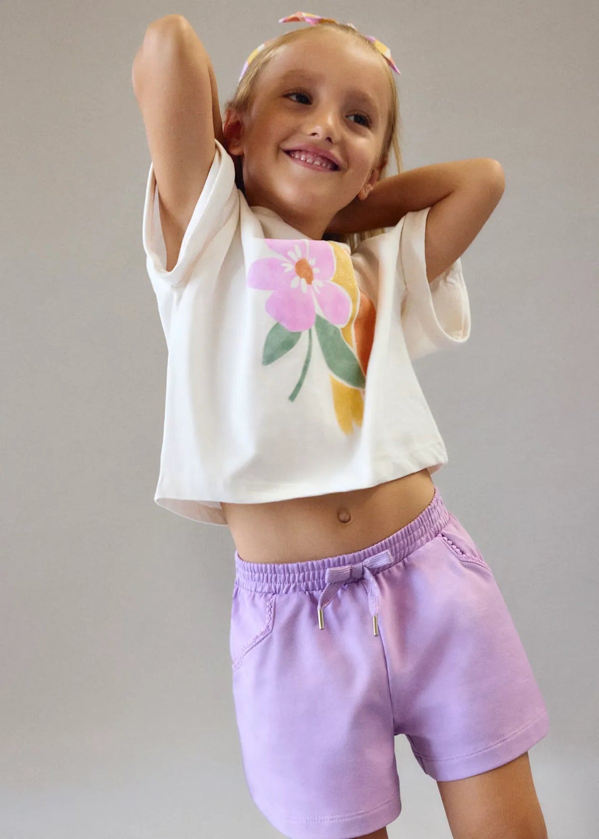 Blusa Estampado con Balaca Flor Lila Mayoral