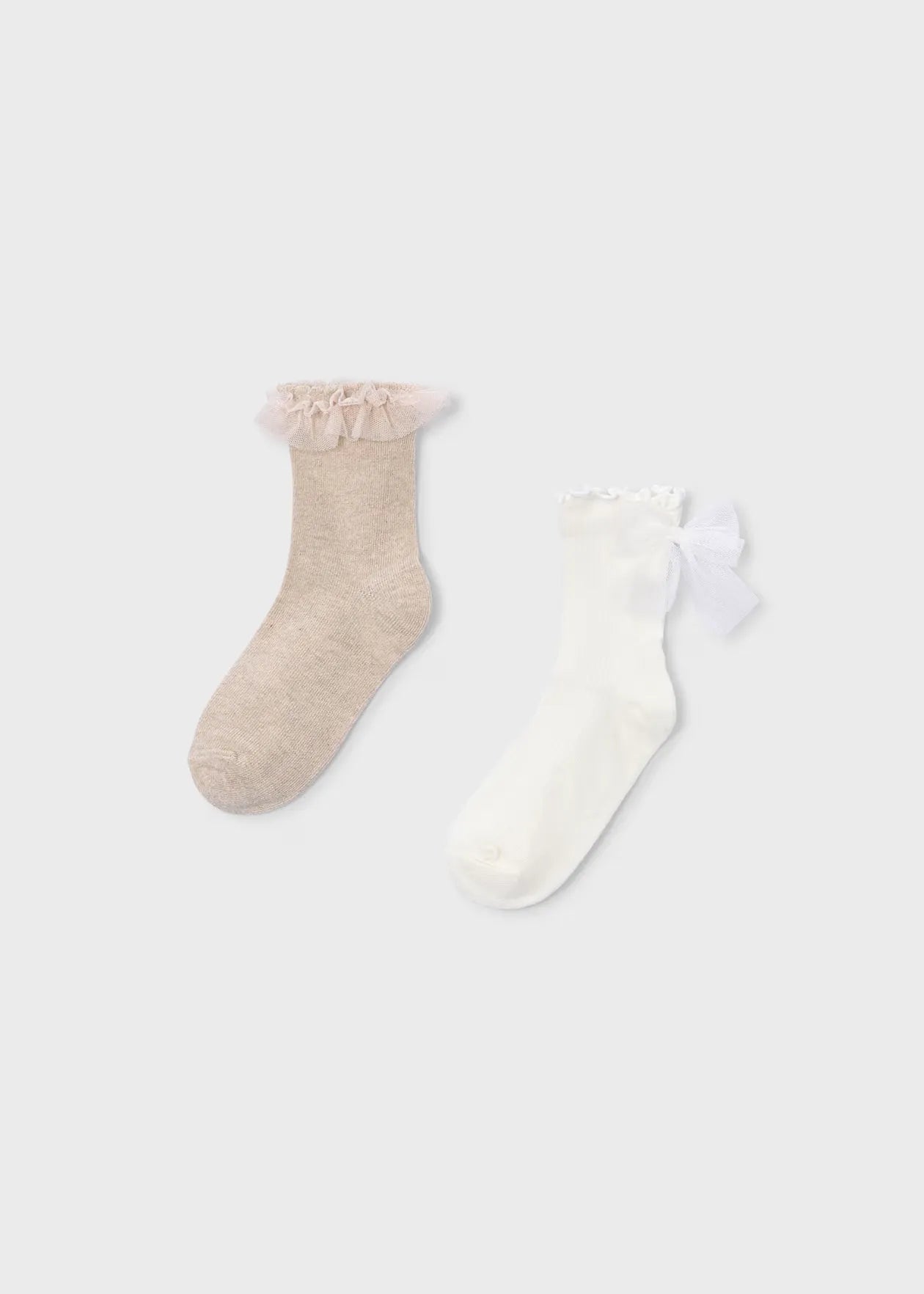 Set 2 Pares de Medias Tul Beige Mayoral
