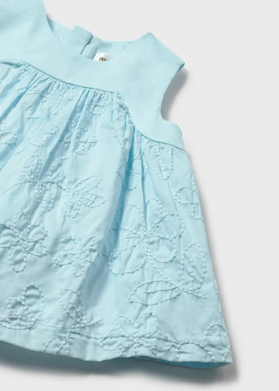 Vestido Bordado Flores Azul Mayoral detalle