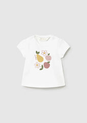 Blusa Estampado Flores y Fruta Blanco Mayoral