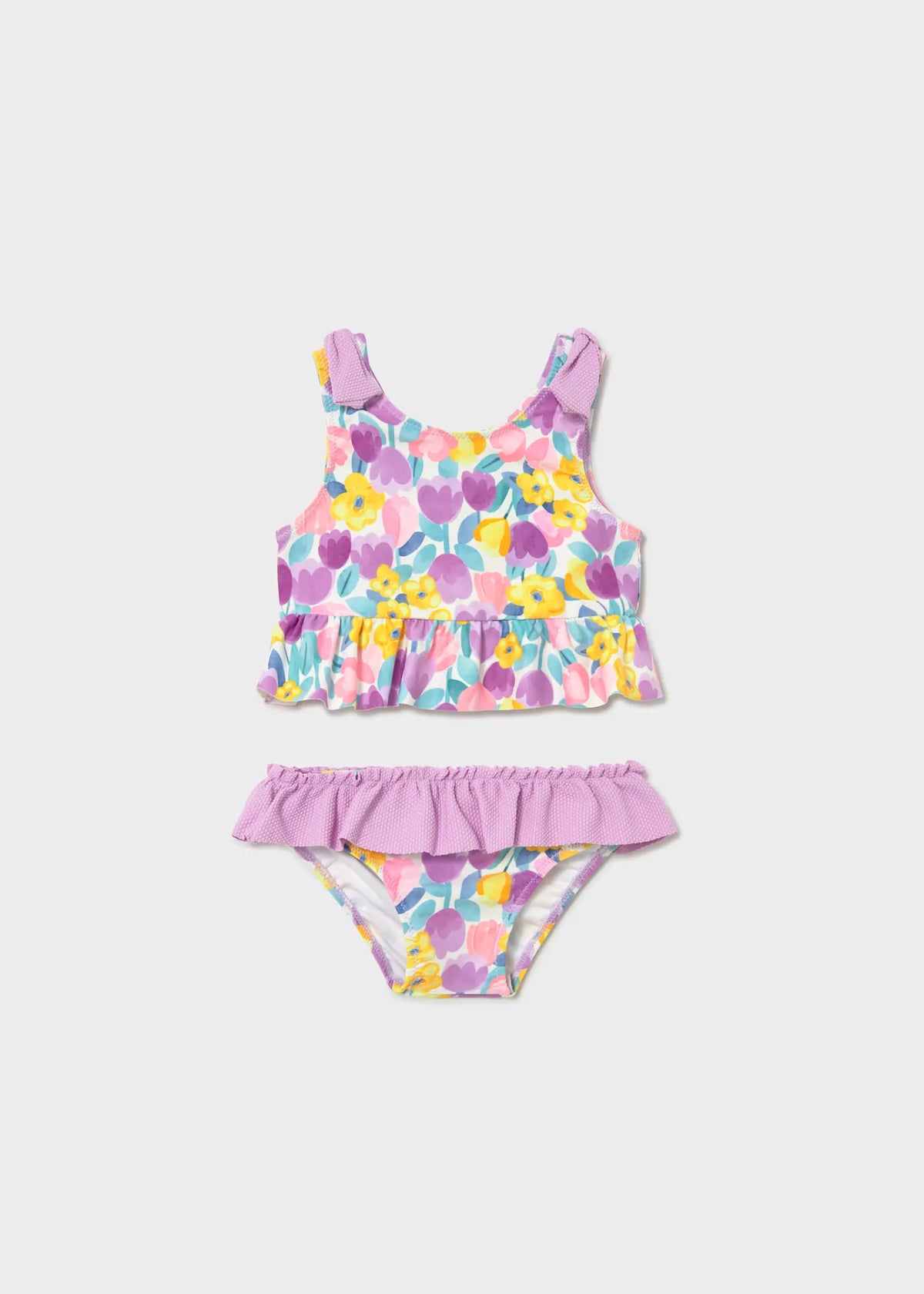 Vestido de Baño Estampado Flores Lila Mayoral 