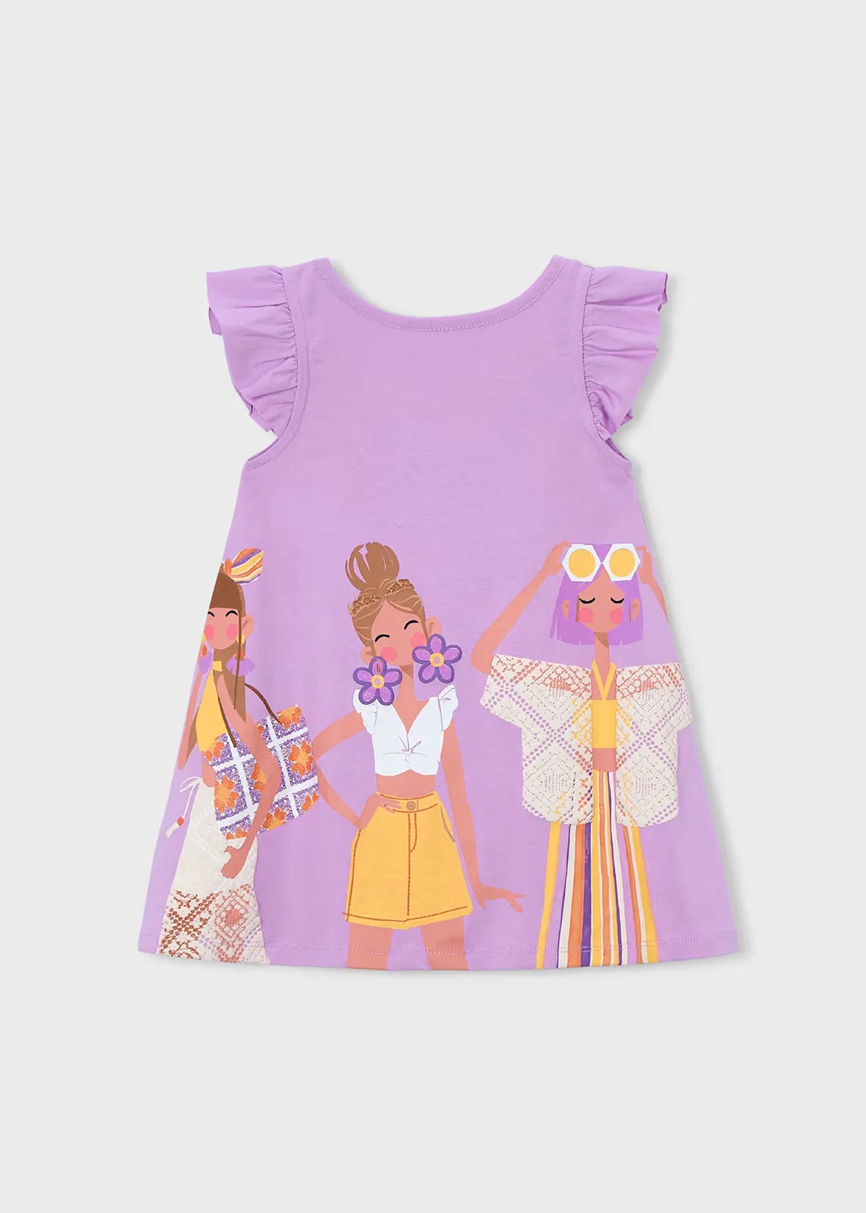 Vestido Estampado Volantes Lila Mayoral