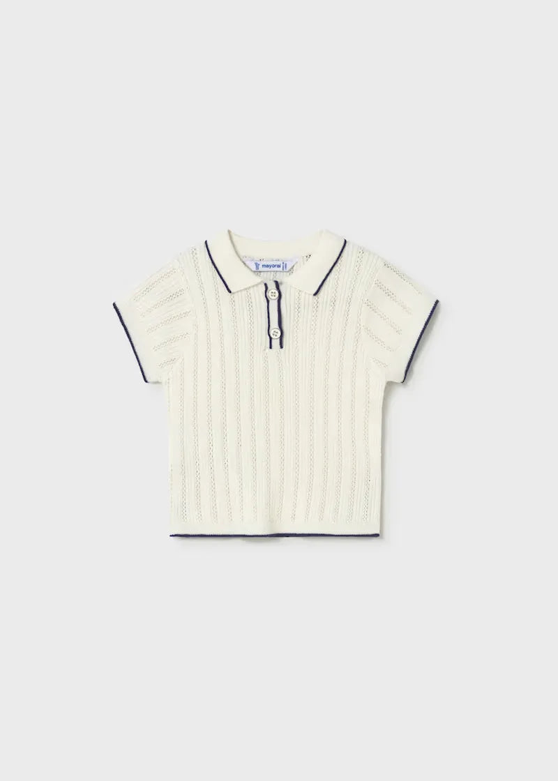 Blusa Polo Tricot Blanco Mayoral