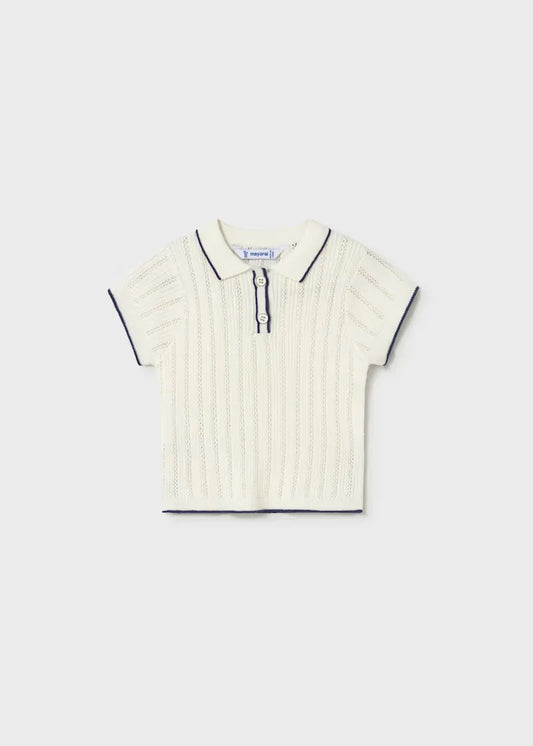 Blusa Polo Tricot Blanco Mayoral