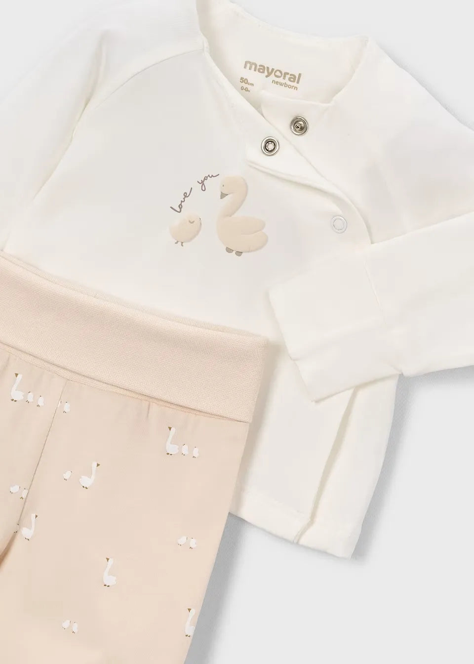 Conjunto Pantalón con Gorro Patos Beige Mayoral diseño
