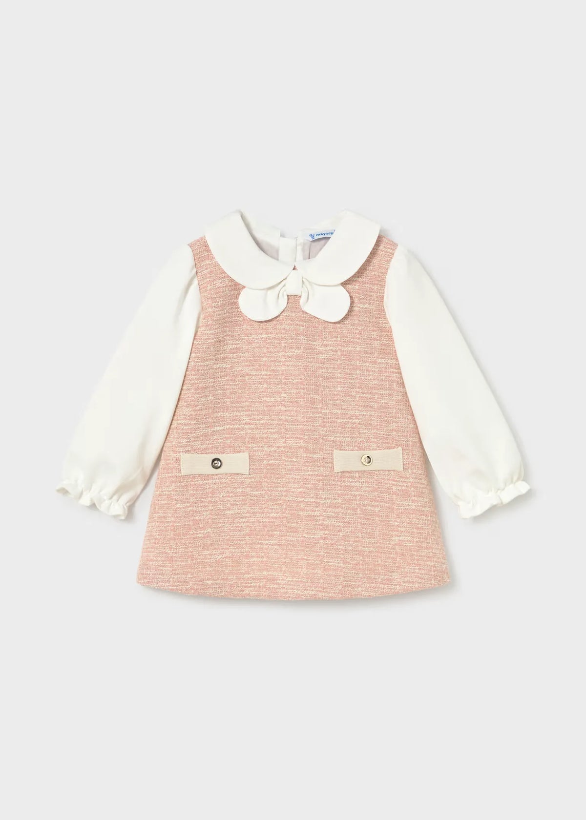Vestido Combinado Tejido Rosa Mayoral