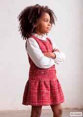 Vestido Combinado Pichi Tejido Rojo Mayoral Modelo