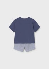 Conjunto Bermuda Rayas Azul Mayoral estilo