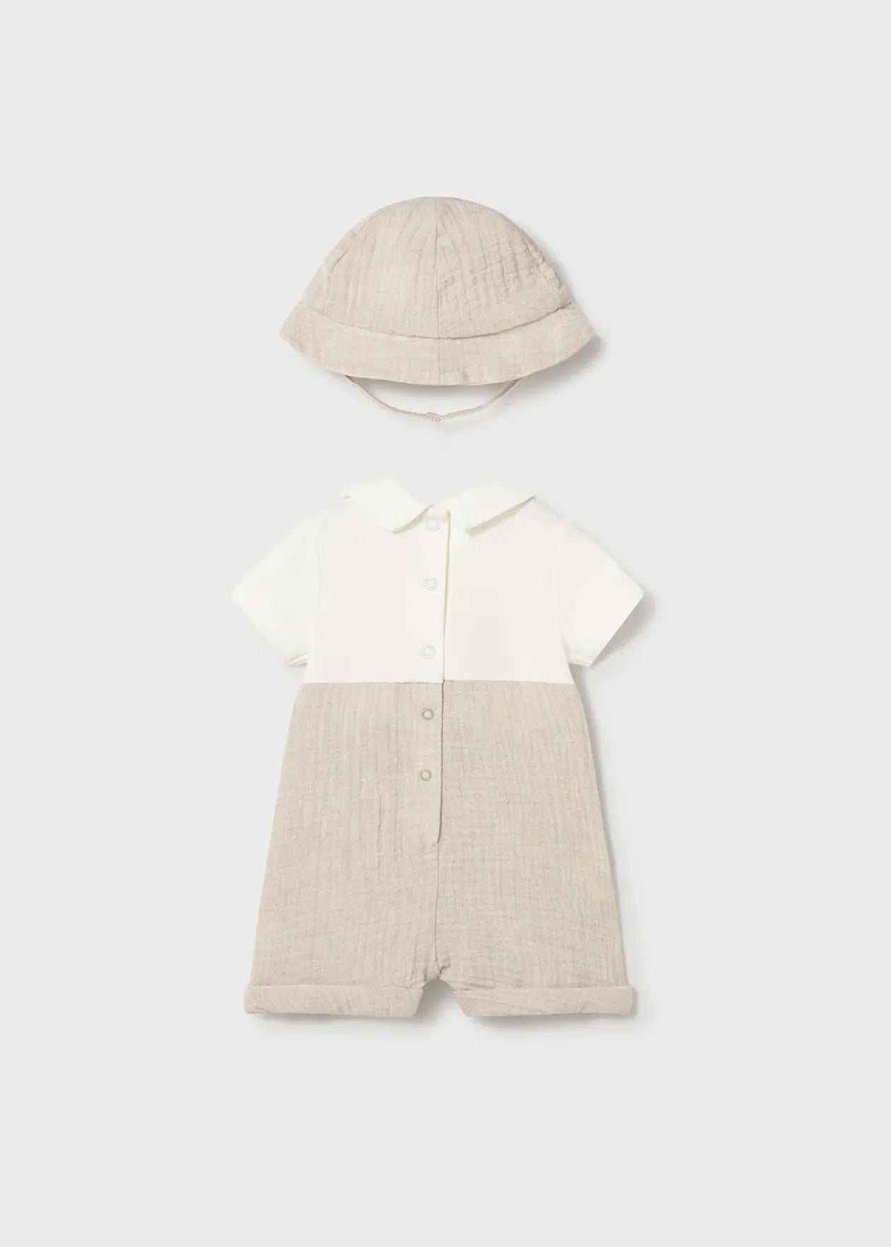 Pelele Cuello con Gorro Beige Mayoral estilo