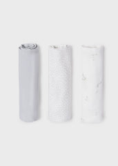 Set 3 Muselinas Estampado Gris Mayoral