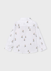 Camisa Manga Larga Estampado Esquiador Blanco Mayoral