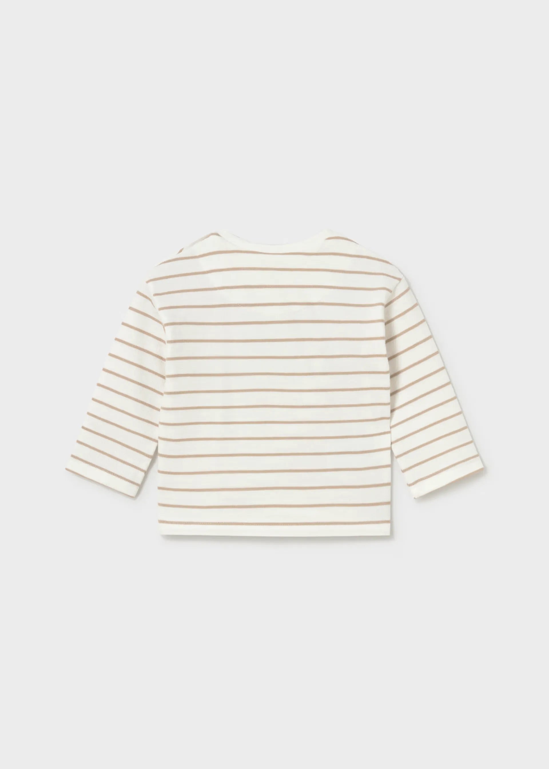 Camiseta Manga Larga Dino Bordado Lineas Beige Mayoral Revés