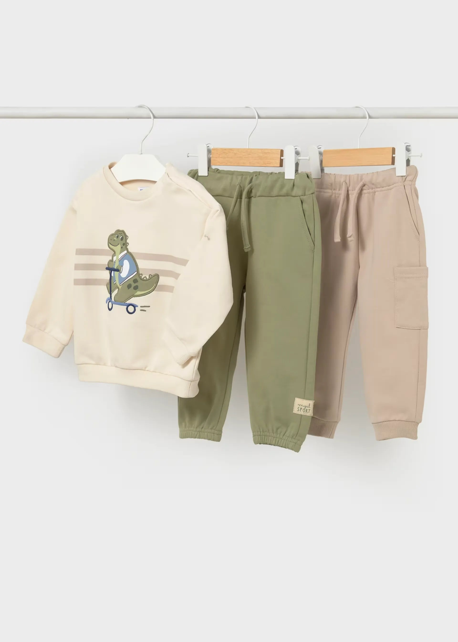 Conjunto 3 Piezas Pantalón Dino Beige Mayoral Moda