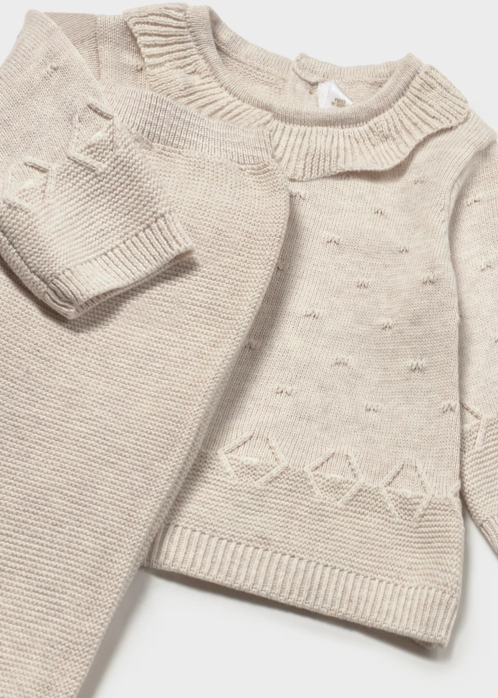 Conjunto 3 Piezas Tricot Beige Mayoral Detalle