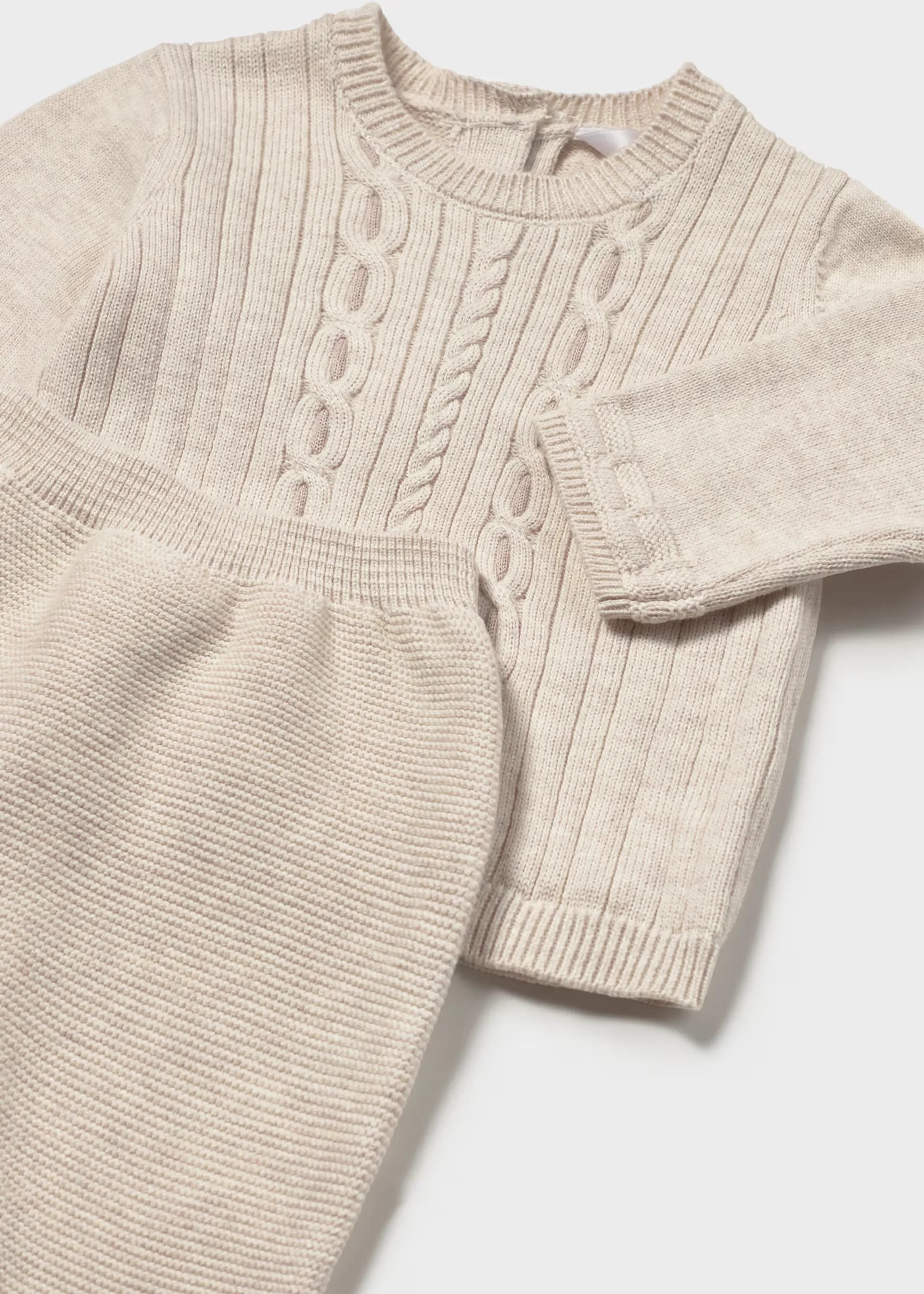 Primer Dia Tejido Tricot Beige Mayoral Detalle