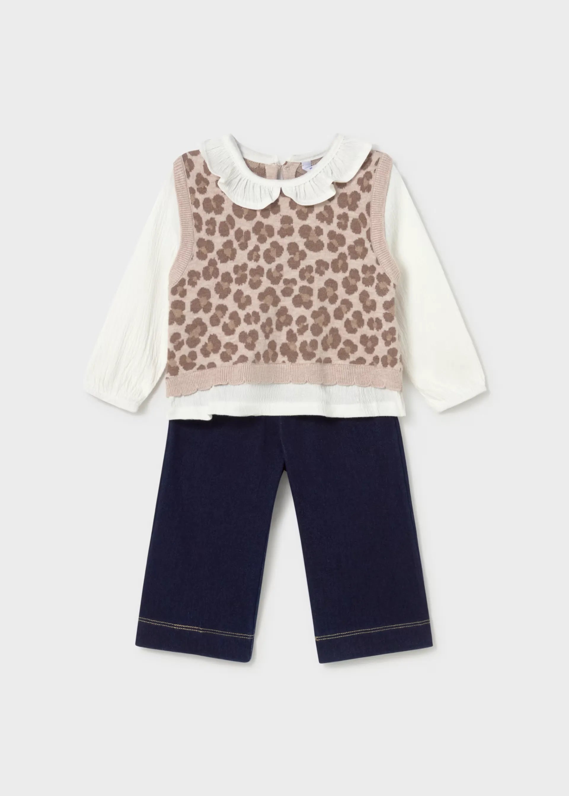 Conjunto Manga Larga Estilo Chaleco Animal Print Mayoral