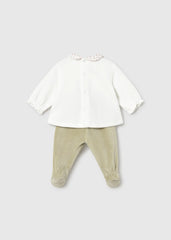 Conjunto Pantalon Bordado Laurel Verde Mayoral Reves