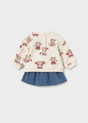 Conjunto Falda Estampado Oso Beige Mayoral Revés