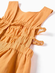 Enterizo Pecho Detalle Resortado Naranja Zippy